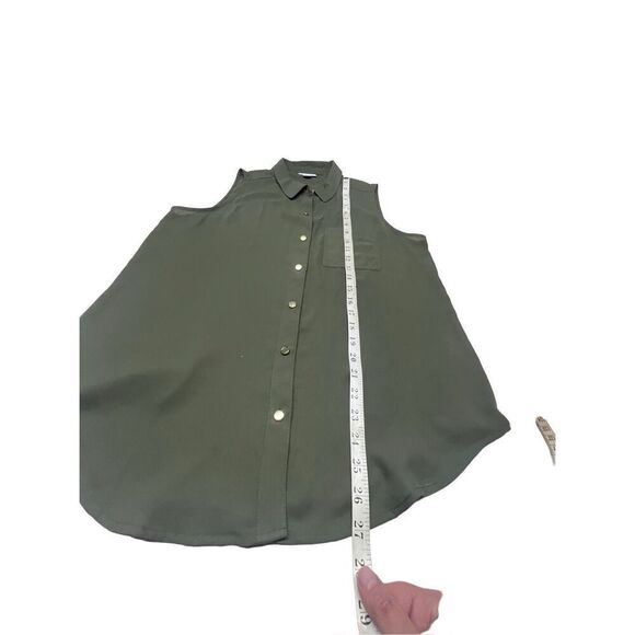 Liz Claiborne Sleeveless Olive Green Blouse Sz M NWT - Picture 7 of 7